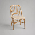 Esszimmerstuhl aus Rattanrohr mit PE-Geflecht, Natur/Naturweiß, 48 × 55 × 88 cm