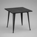 Quadratischer Esstisch aus Holz und Metall, 80 × 80 × 75 cm, Schwarz